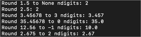 round() function