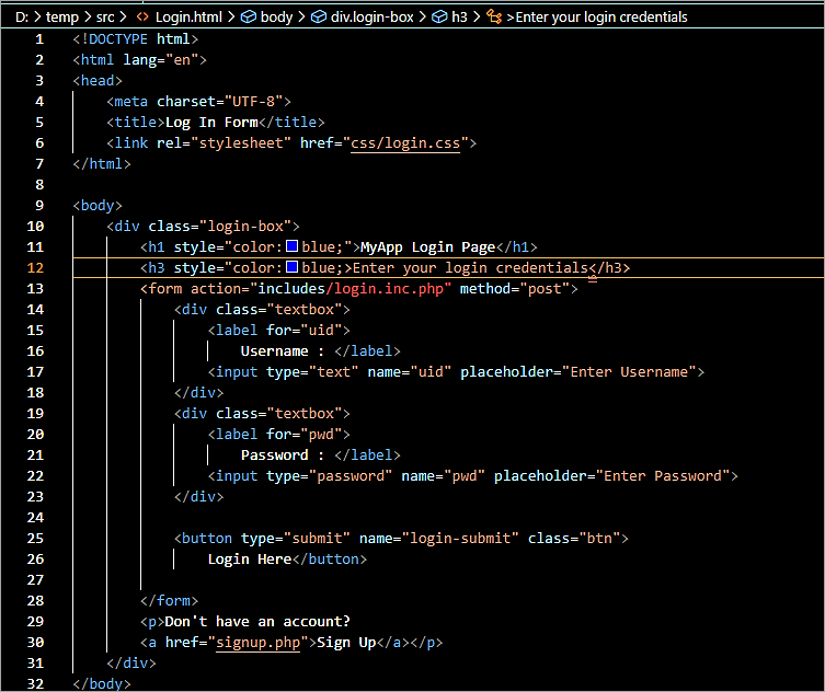 Completed code