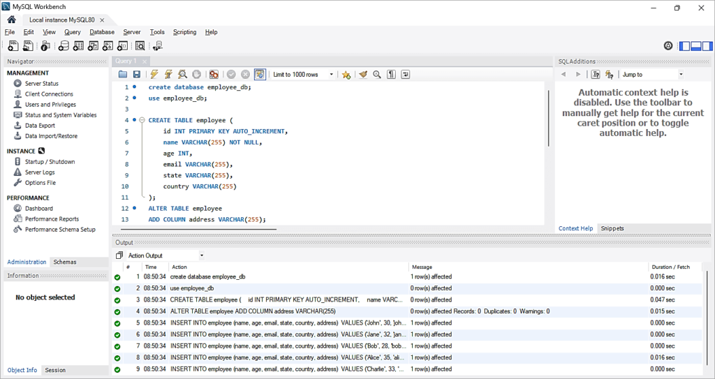 MySQL workbench