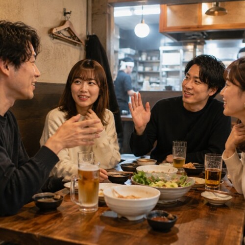 関西弁の面白い言葉で楽しく会話する人たち