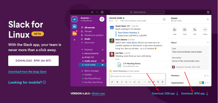 Install Slack in Linux