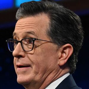 Stephen Colbert presenting the final ever episode of "The Late Show" on Thursday night.