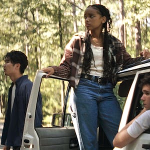 Phinehas Yoon, Akira Jackson, and Noah Toth in It Ends.