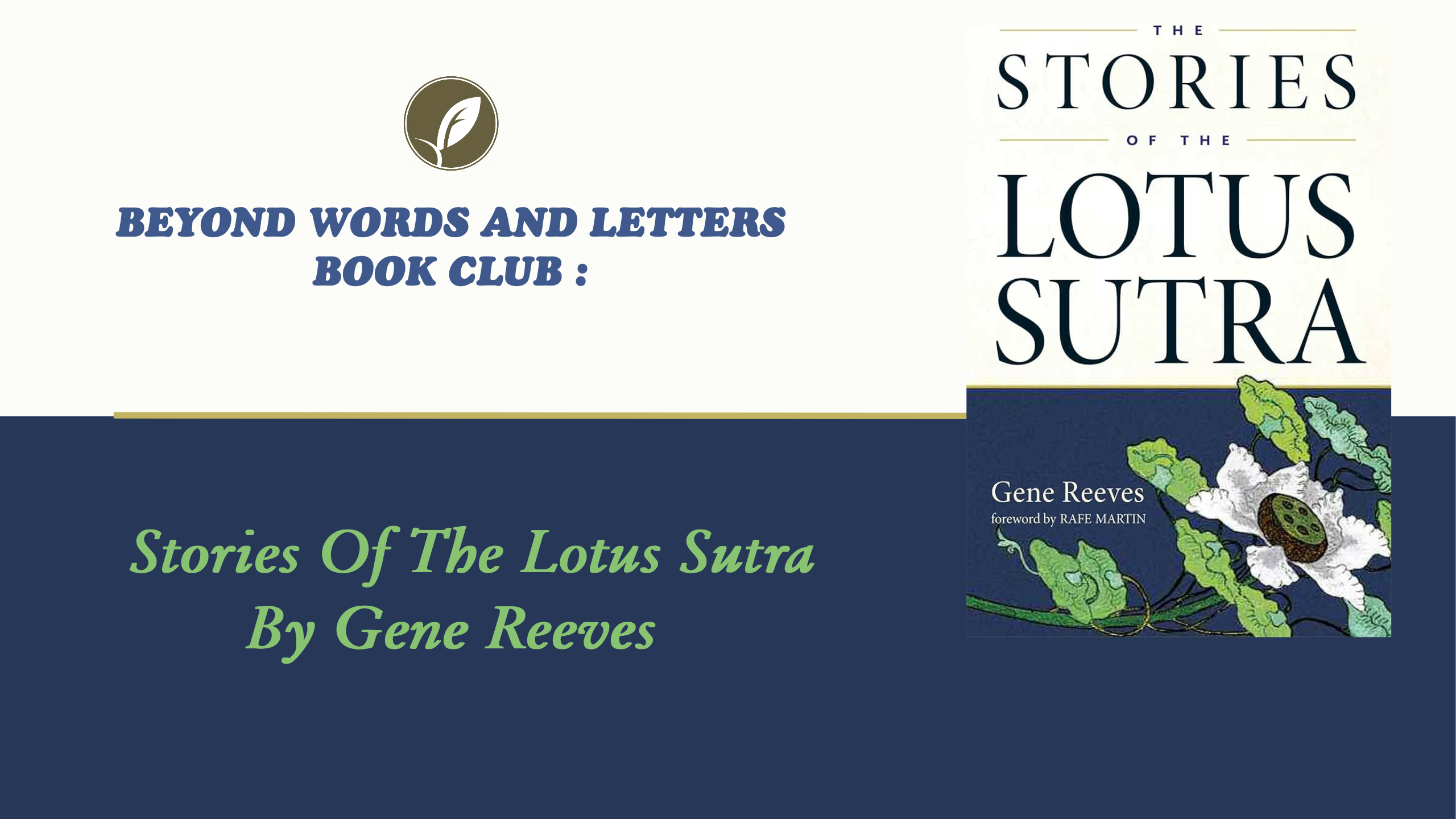 Beyond Words and Letters Book Club : Stories of the Lotus Sutra by Gene Reeves