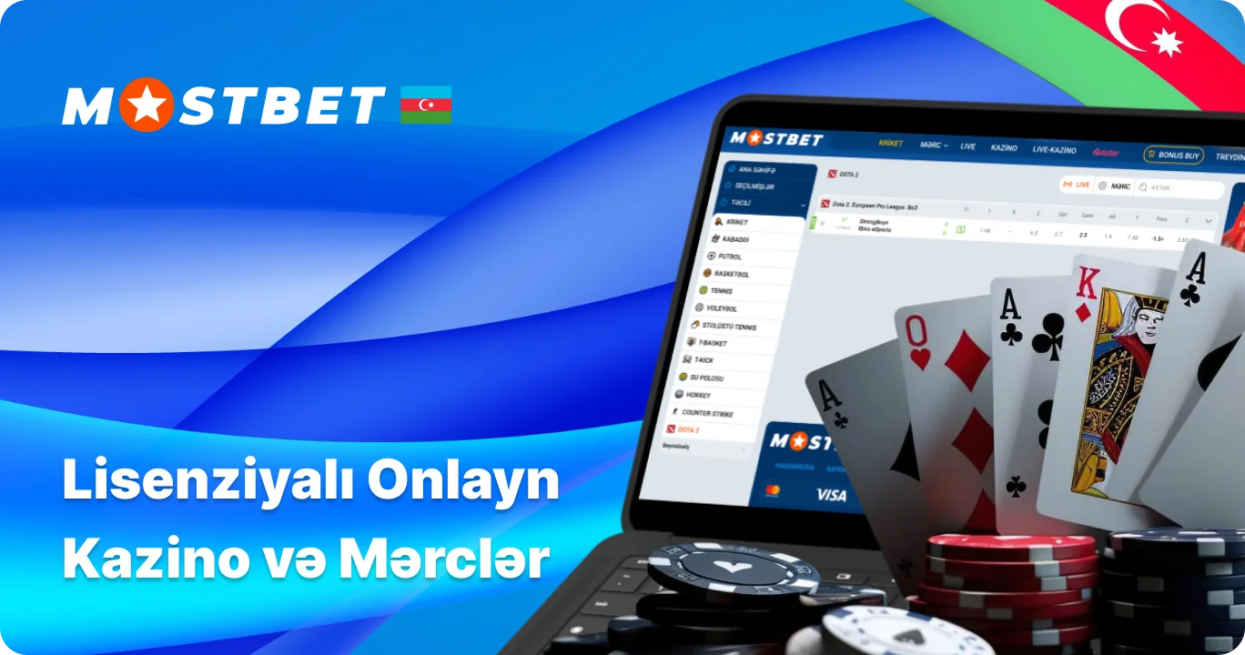 Mostbet AZ platformasında yeni oyunçular üçün 550 AZN xoş gəldin bonusunu və onlayn kazino oyunlarını göstərən tanıtım qrafikası.