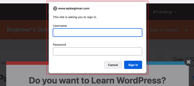 Password protect WordPress admin example Password protect WordPress admin example