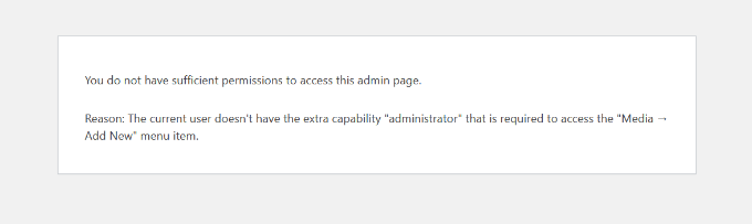 Restricted error message Restricted error message