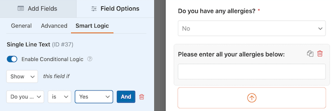 Creating a form with conditional logic Creating a form with conditional logic