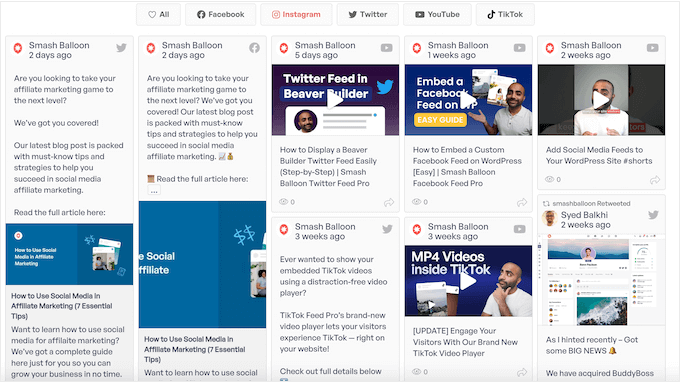 The Smash Balloon Social Wall WordPress plugin The Smash Balloon Social Wall WordPress plugin