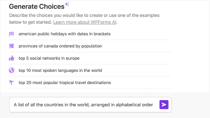 WPForms' built-in artificial intelligence tool WPForms' built-in artificial intelligence tool