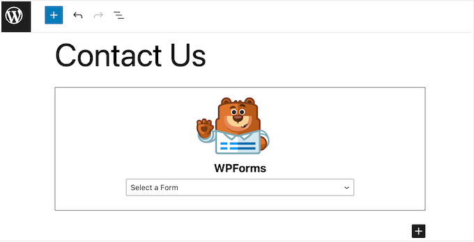The WPForms form block The WPForms form block