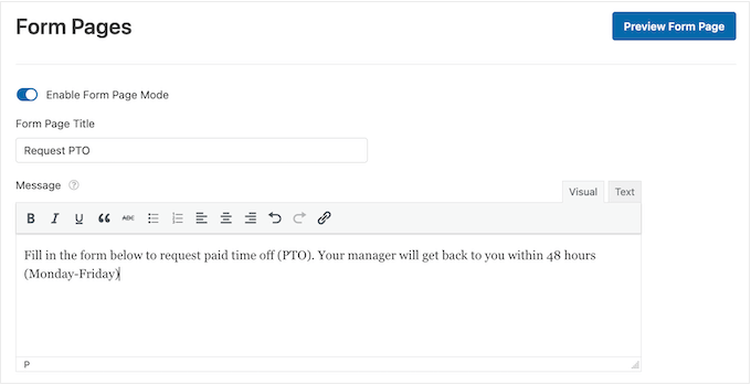 Creating a form landing page using WPForms Creating a form landing page using WPForms