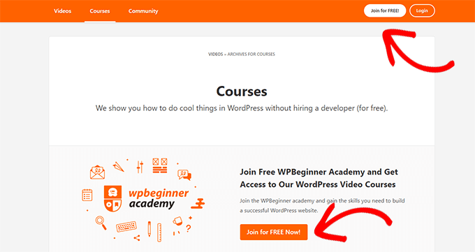 WPBeginner video courses WPBeginner video courses