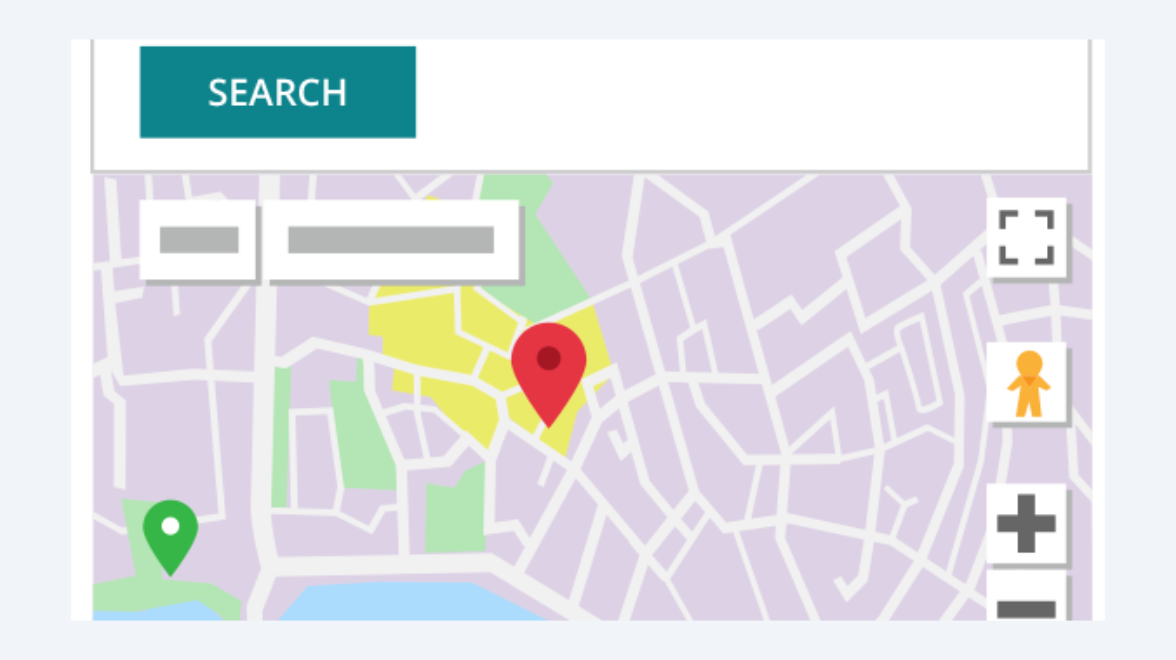 illustration of a map with a pin highlighting a local business